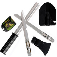 New outdoor camping tools kit/set hiking survival knife tool Multi – Purpose 4-in-One Survival Shovel tool with tainless steel