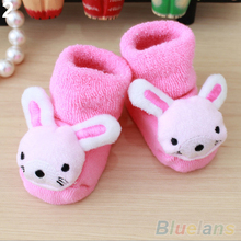 Newborn Baby Boy Girl Anti Slip Shoes Animal Cartoon Slippers Boots Socks 1QEA