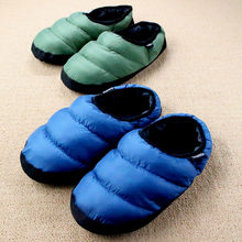 New 2016 Winter Warm Down Cotton Slipper Couple House Slippers Cotton-padded Indoor Pantufa Pink Terlik Home Shoes Women Men