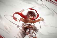 Mikasa Ackerman Attack on Titan Anime poster Print Waterproof Canvas Fabric art Wall Decor 12×18 inch 201-107