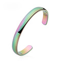 1pcs Fashion Women cuff bangle PVD stainless steel rainbow colors cuff open bangles female jewelry