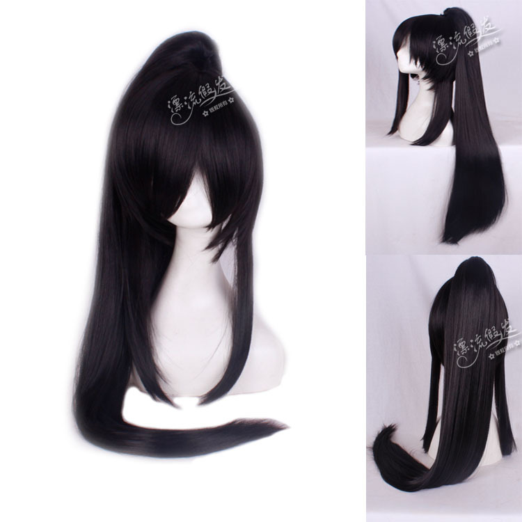 Гаджет  wig Kanda + asura black Extended single horsetail hair  None Изготовление под заказ
