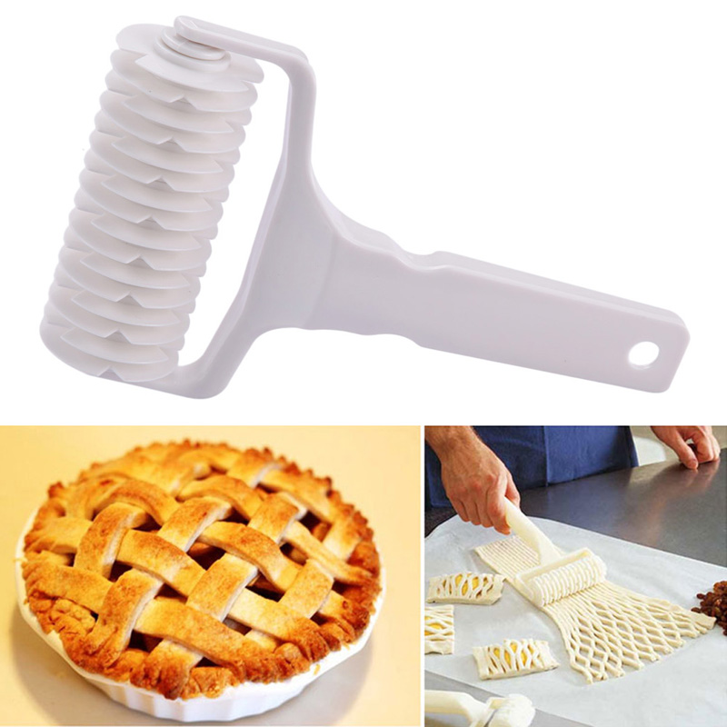 High Quality White Plastic Baking Tool Cookie Pie Pizza Pastry Lattice Roller Cutter Craft Free Shipment