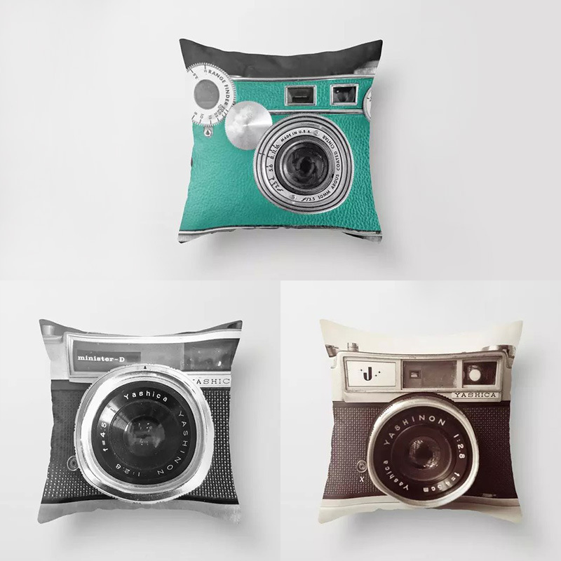New 2015 Drop Shipping Camera Pillows Creative Cushion Fashion Pillow Case Wedding Cushion Case Boys and Girls Gift