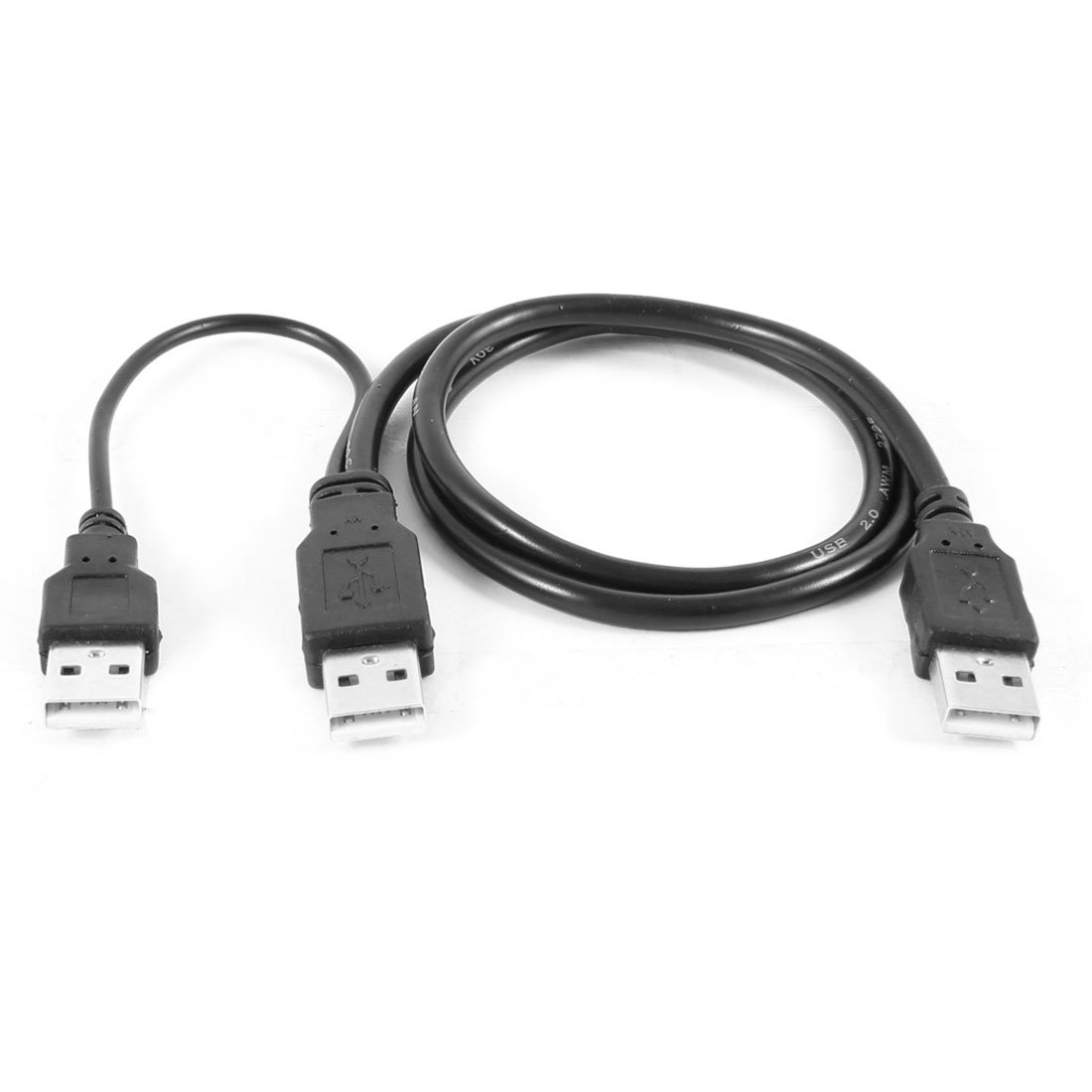Dual USB A Male Y Splitter Cable Cord 