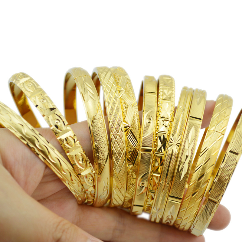 Wholesale Fashion Dubai gold jewelry 18k gold plated bangles for Ethiopian bangle & bracelets ...