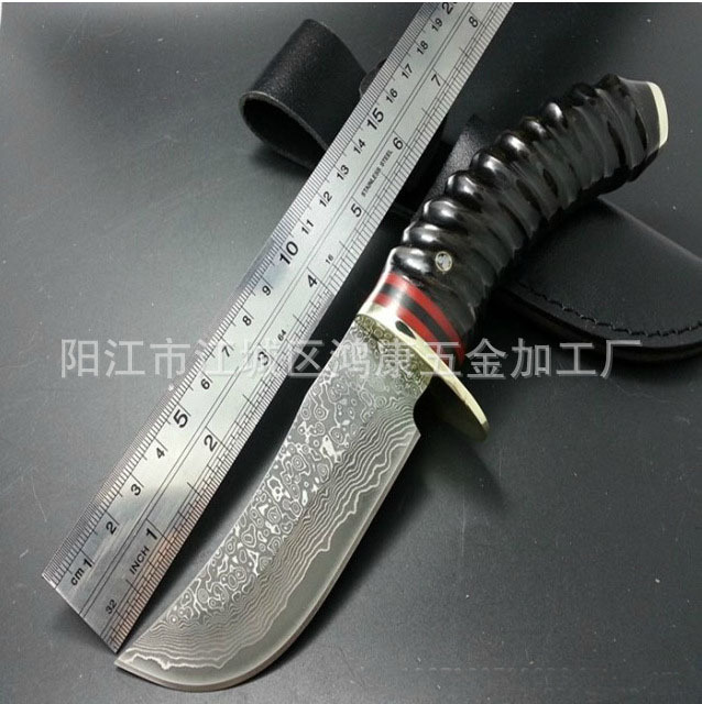 58HRC Damascus steel DKH36 Knives outdoor Survival Camping Hunting collect small straight knife cutting tool