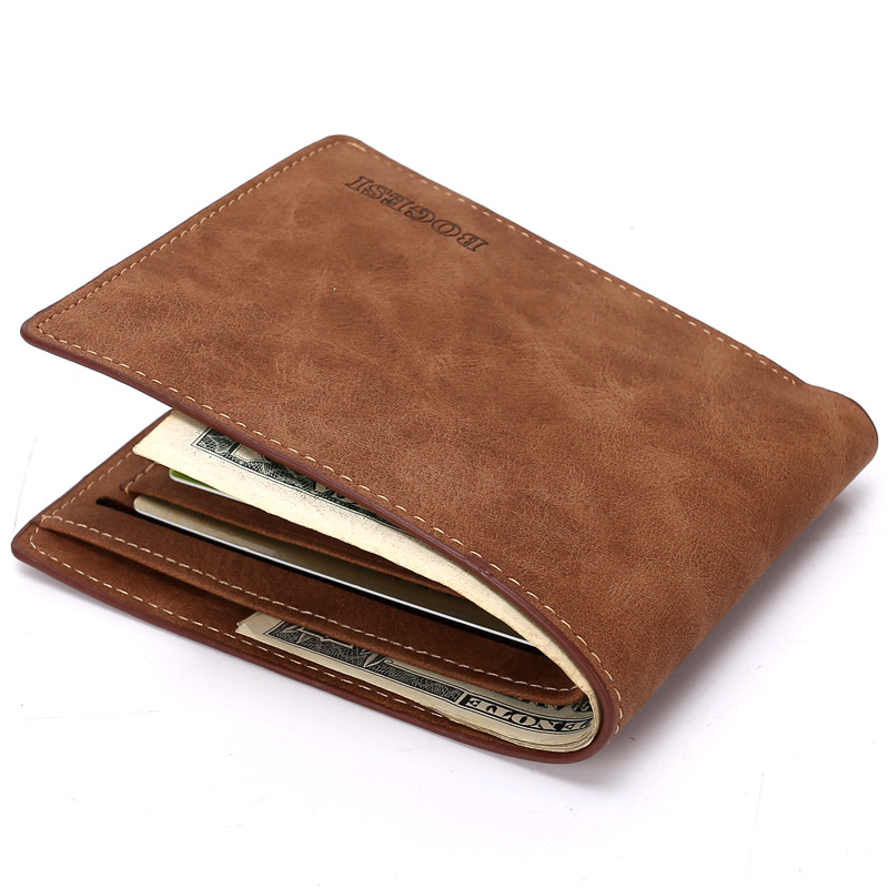 2015 Portfolio Men Leather Wallets Famous Brand Luxury Male Small Short Thin Wallet Purses Brown ...