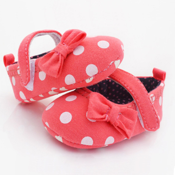 ... Infant Baby Girls Shoes Dots Bowknot Soft Sole Crib Shoes Size 1 2 3