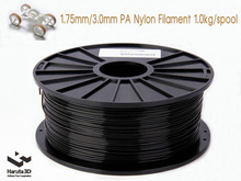 New Black color 3d printer filaments PA Nylon 1.75mm/3mm 1kg/2.2lb Plastics Resin Consumables For MakerBot RepRap UP Mendel