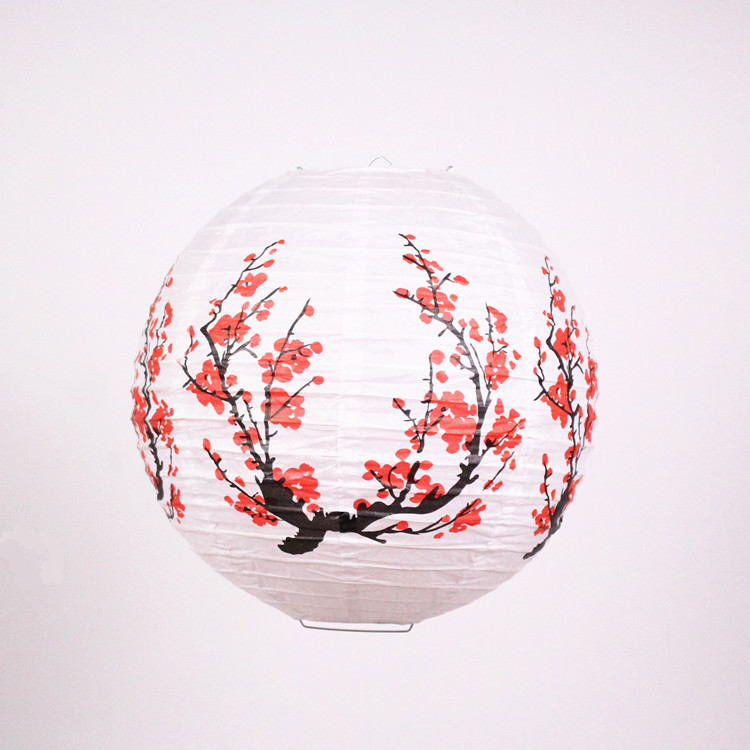 Chinese Lamp Shade Paper Lantern Bamboo Plum Oriental Decor