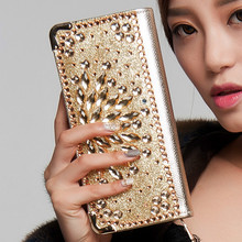 2016 Fashion Women Wallets handbag solid PU Leather Diamond Long bag black gold clutch Lady brand Cash phone card coin Purse