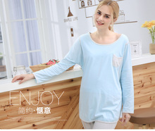 Cotton feeding pajamas long sleeved pregnant women’s home service package can be worn outside the loose coat+tight pantsM&B1059