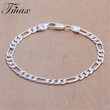 6M Flat Three Hand – Men Figaro Foreign Geometric Silver Plated Bracelet Fashion Jewelry Accessories Wholesale Copper HFNE0687