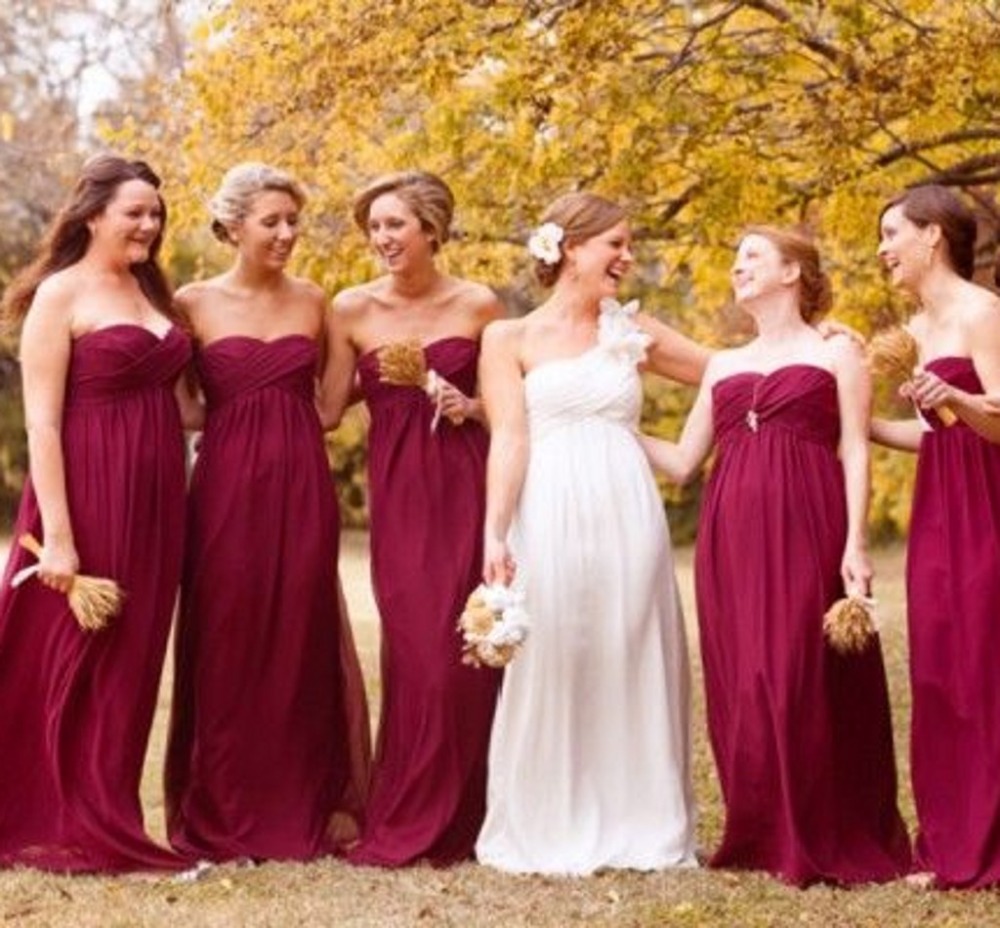 Wine Colored Bridesmaid Dresses