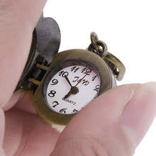 Women Love Sweet Heart Vintage Retro Chain Pocket Watch Quartz Watches Bronze Quartz Pocket Watch Necklace