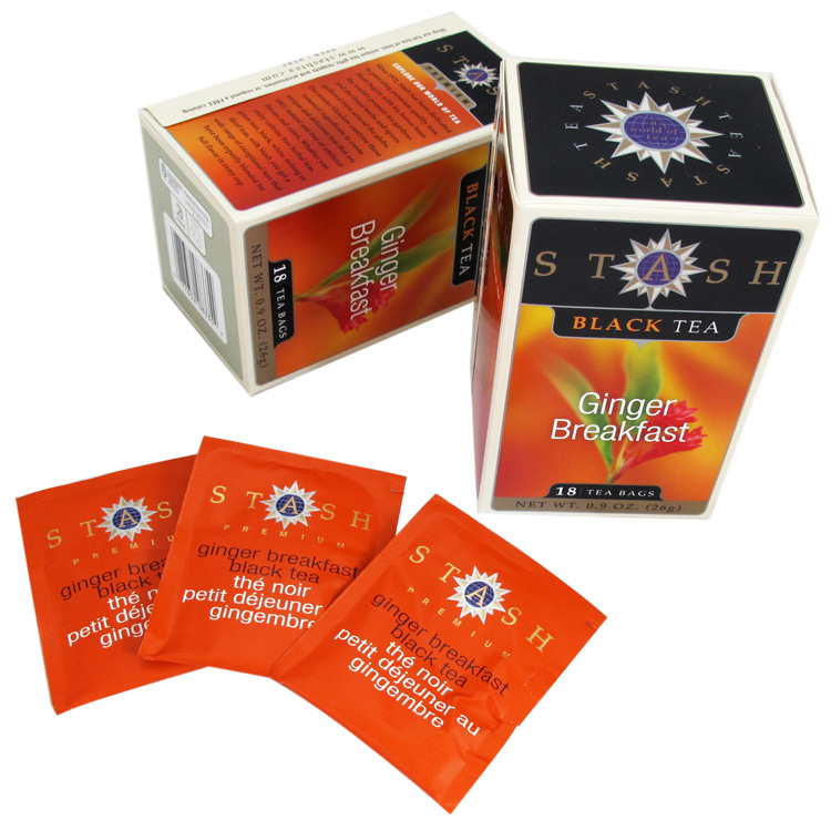 Stash tea ginger breakfast black tea ginger 18 bags box cookiesinBlack