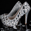 Diamond Luxury Party Prom Shoes Gorgeous Design Royal Jeweled Women High Heels Bridal Wedding Dress Shoes