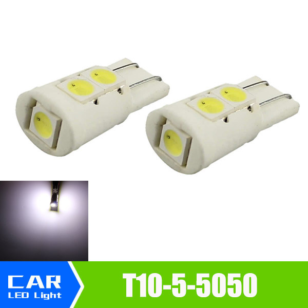 2x T10 керамическая 5 из светодиодов холодный белый свет 6500 К автомобиля номерной знак дверь лампы 12 В