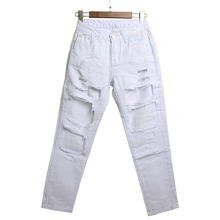 Pencil Plus Size Ripped Jeans for Women 2016 New Fashion Demin Jeans Women Ripped Straight Low-waist Women Jeans Femme WP137