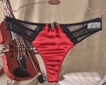 brand new sexy good quality girls briefs g string thong red satin gauze bowknot black Dot underwear