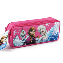 New Hot Pink Cartoon Princess Anna Elsa Printed School Student Pencil Bags Pencil Case Children Girls Pencil Bags Gift Prize