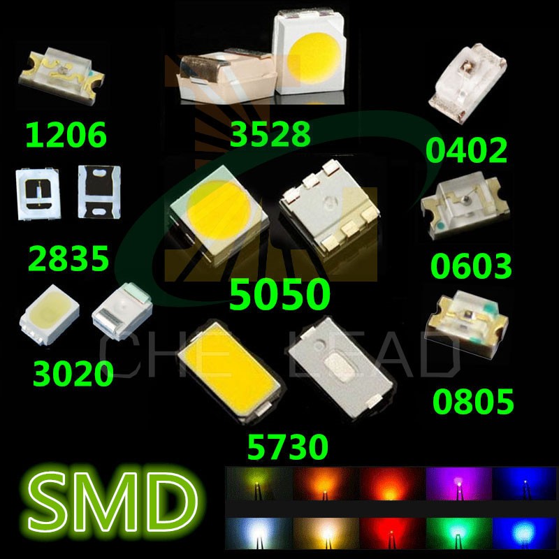 S916-50 Stück SMD LED 1206 weiß LEDs white 