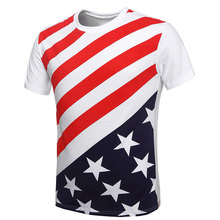 New spring 2015 fashion casual t -shirt man men’s usa american flag t shirt men fitness short-sleeved men’s clothing