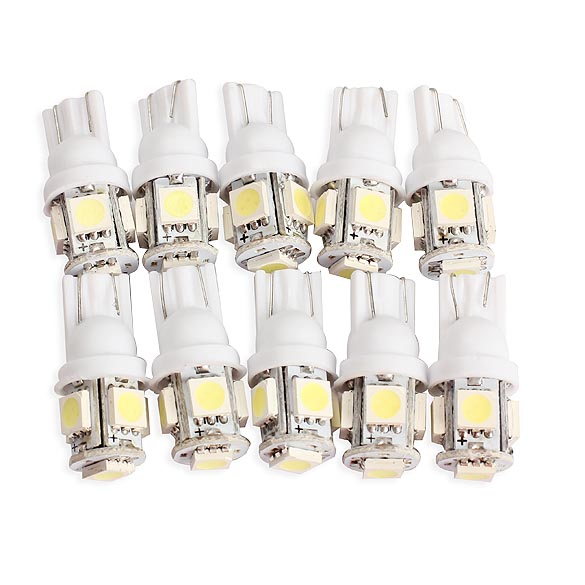 20PCS T10 5050 5SMD LED White Light Car Side Wedge Tail Light Lamp Bright High Quality