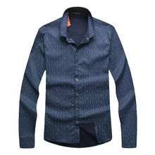 Male shirt long-sleeve autumn and spring men’s clothing comfortable straight print gentle shirt free shipping
