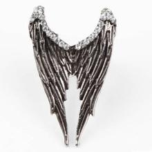 Fashion Vintage Antique Brass Angel Wings Pattern Adjustable Woman Ring 2 Colors Charming Jewelry Accessories