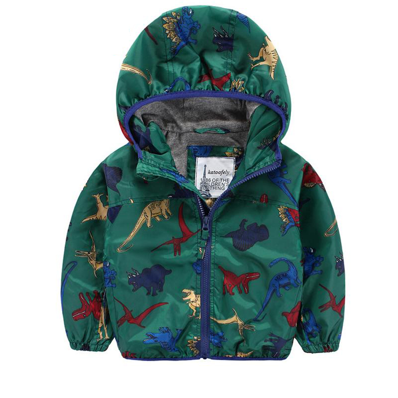 2015 New Fashion Ski Coat Kids Jacket Boys Dinosaur Outwear Child Trench Coat Siamese cap High Quality Windproof