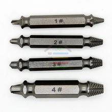 New 4pcs set Double Ended Damaged Screw Extractor Broken Breakage Head Wood Bolts Remover Extract Drill