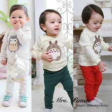 Retail 2016 Spring style Infant clothes Clothing sets My Neighbor Totoro 2pcs(Full Sleeve + Pants) Baby clothes Free Shipping