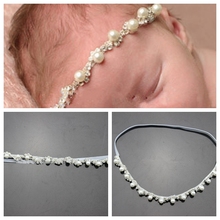 2015 New Arrive 1 pcs Newborn Baby Jewelry Crystal Headbands Bling Headbands Pearl Rhinestone Headband Phtography Props Wholesal