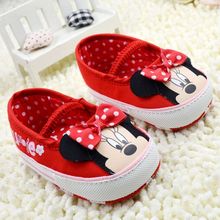 2015 New Cute Sweet Red Newborn Baby Mary Janes Polka Dot Bow Minnie Shoes Princess Girls