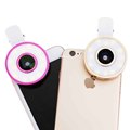 Universal Clip 4 in 1 Cell Phone Camera Lens Kit LED Fill in light Fisheye Macro