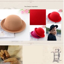Women s Roll Brim Derby Fedora Dome Cap Girls Fashion Vintage Bowler Top Hat
