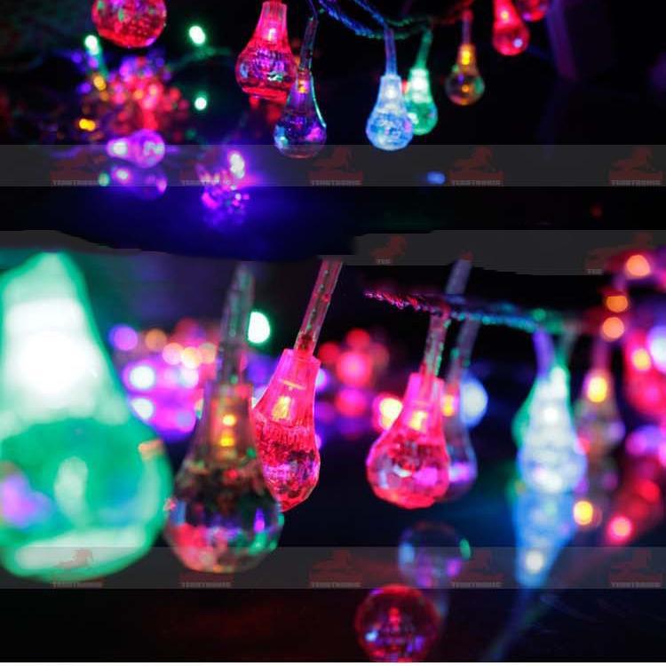 10m 60LEDs Waterdrop LED String Light RGB Lamp Crystal Pentament Ornament Lights Wedding Pary ...