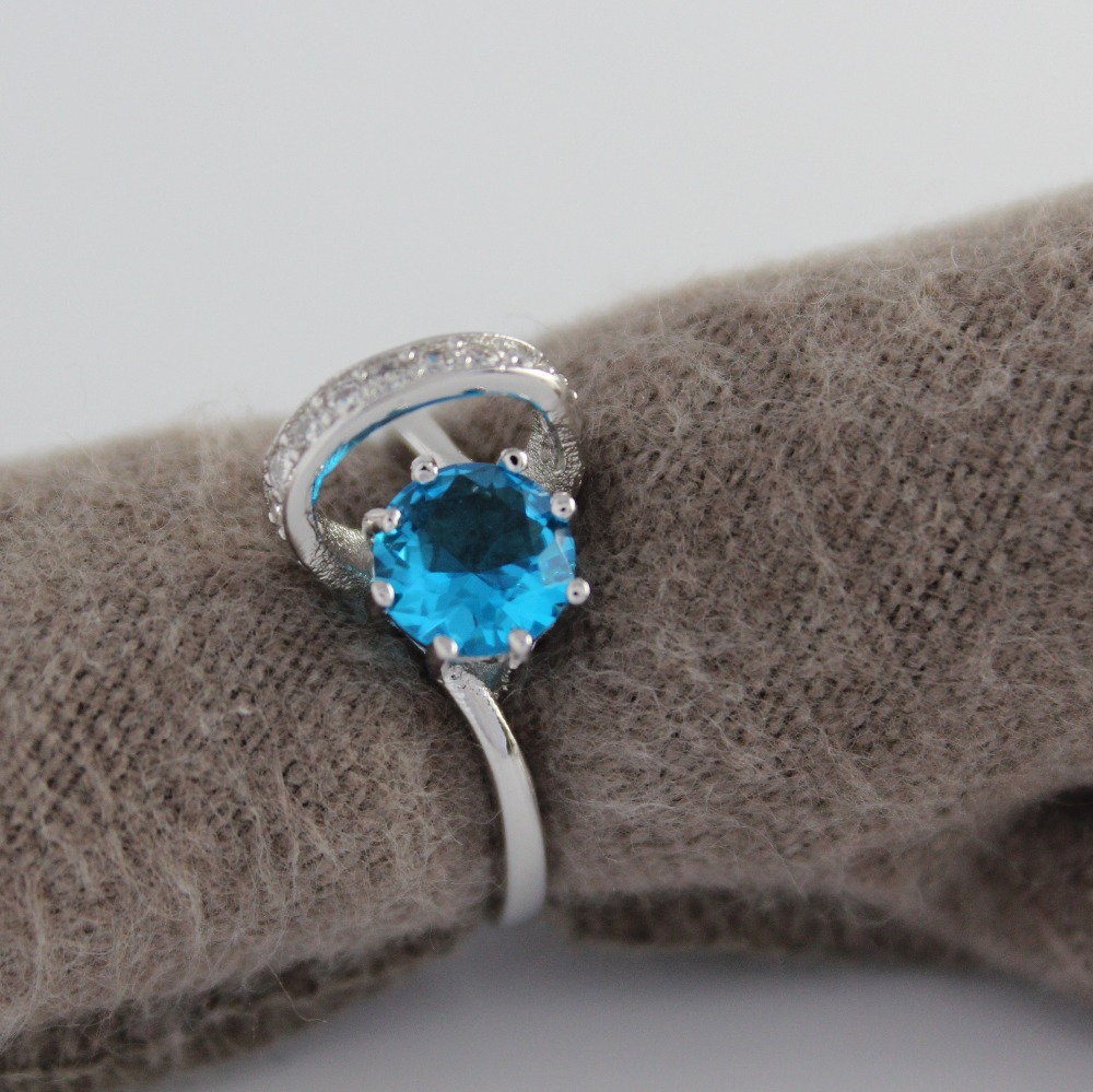 Trendy Wholesale Anel Jewellery 18K White Gold Eye Simulated Diamond Blue Ruby Amethyst Stone Big Vintage