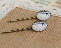 Blue Red Anchors Bowknot Print Glass Cabochon Hairpins for Girls Navy Preppy Vintage Bronzed Sea Hair