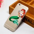 Luxury Cartoon Ariel little Mermaid Snow White eat the LOGO pattern Plastic Case For iPhone 4