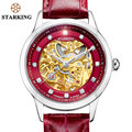 STARKING Clock Women Skeleton Automatic Mechanical Watch New Arrival Swiss Design Women Fashion Casual Leather Watches