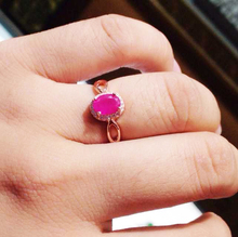 100 Natural Ruby gem stone ring real 925 sterling silver woman jewerly rose gold plated imitation