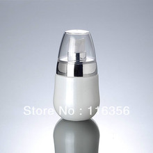 30ML white glass bottle with silver lid, glass lotion bottle