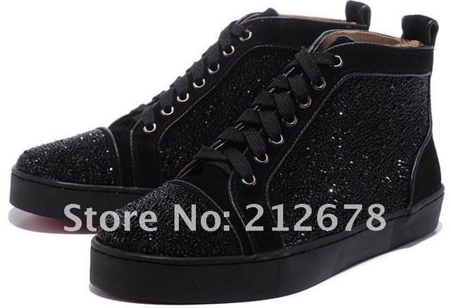 Aliexpress.com : Buy Solid black suede leather rhinestone men ...
