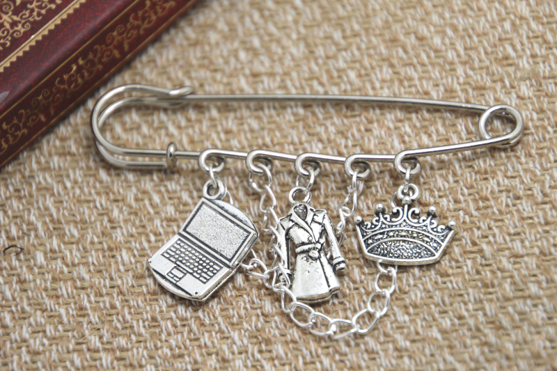 12pcs Sherlock inspired John Jim and Sherlock themed charm with chain font b kilt b font