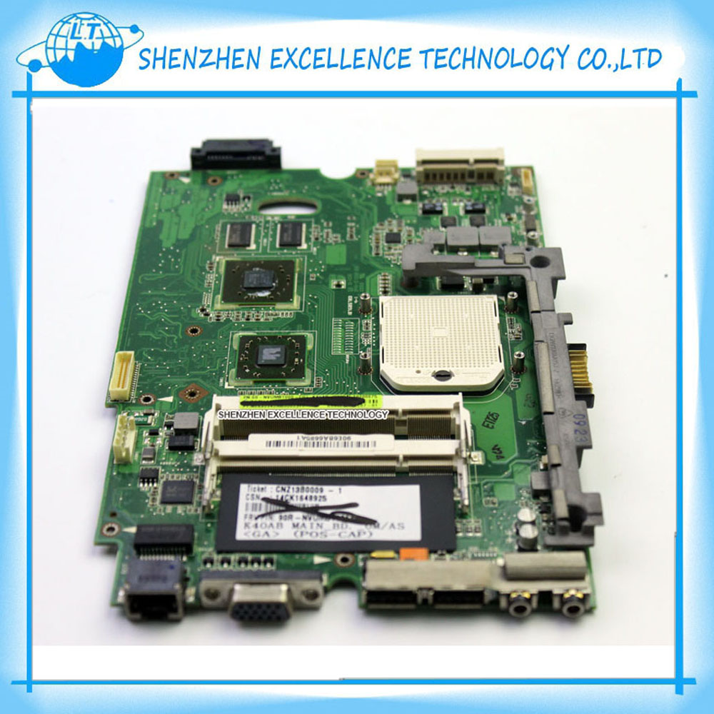 Фотография Original K40AB REV 1.3 or 2.1 motherboard for Asus laptop K50AB X5DAB K40AF K40AD K50AF K50AD X8AAF X5DAF DDR2 Mainboard Tested