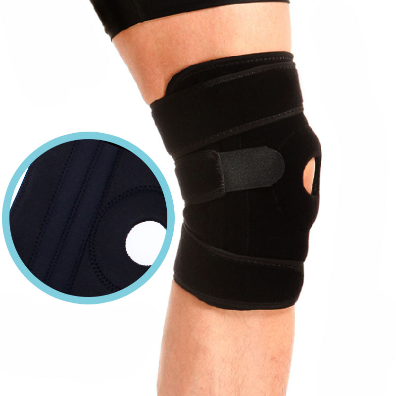 Sports Knee Pads Kneepad Knee Support Brace Wrap Protector Knee Sleeve Patella Guard Adjustable Spring Knee Black