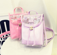 Free shipping / 2015 new Summer / Candy-colored / women bag / transparent small double backpack /Lovely Ladies /small fresh bag